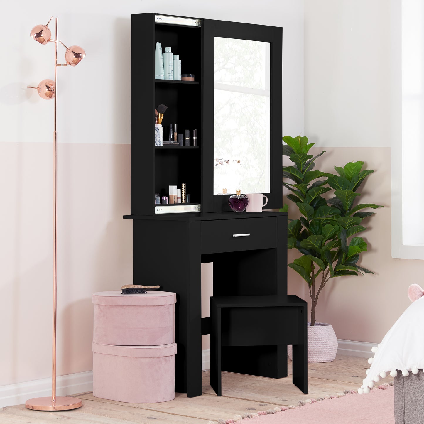 Evelyn Sliding Mirror Dressing Table
