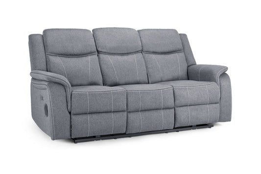 Galaxy Tech Recliner Sofa Fabric 3 Seater