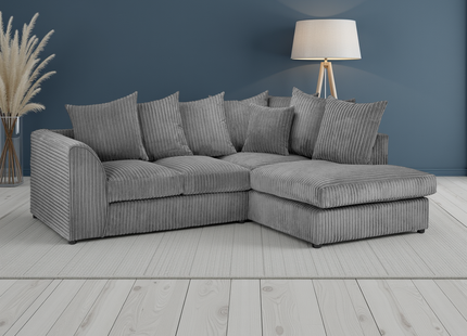 Harley Jumbo Sofa Grey Right Hand Facing Corner