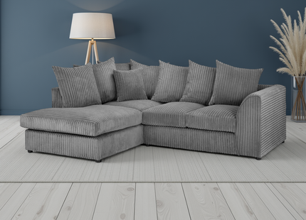 Harley Jumbo Sofa Grey Left Hand Facing Corner