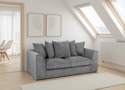 Harley Jumbo Sofa Grey 3 Seater