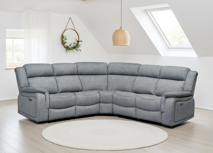 Linden Electric Recliner Sofa Grey Large Corner