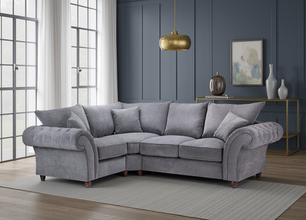 Windsor Fullback Sofa Grey Left Hand Facing Corner