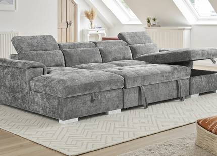 Alaya Sofabed Grey U Shape Corner