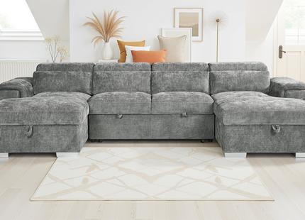 Alaya Sofabed Grey U Shape Corner