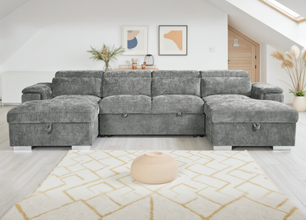 Alaya Sofabed Grey U Shape Corner