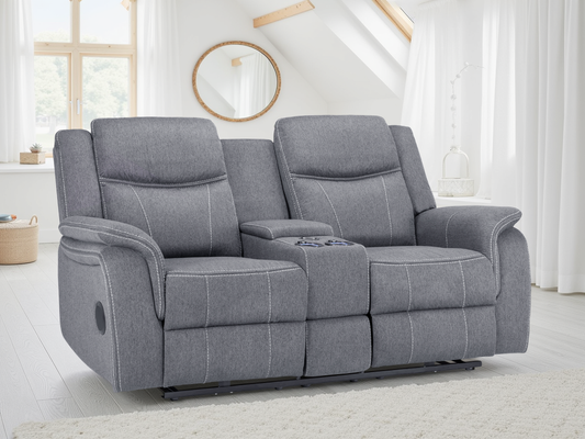 Galaxy Tech Recliner Sofa Fabric 2 Seater
