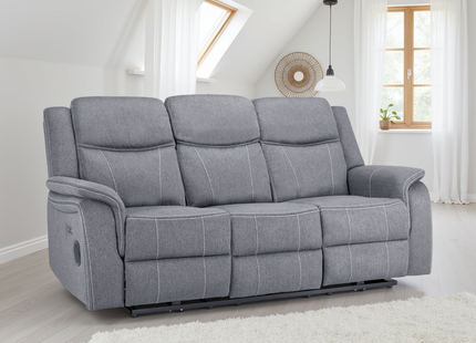 Galaxy Tech Recliner Sofa Fabric 3 Seater