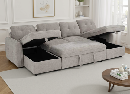 Moscow Sofabed Beige U Shape Corner