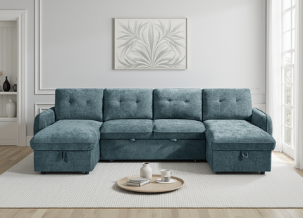 Moscow Sofabed Blue U Shape Corner