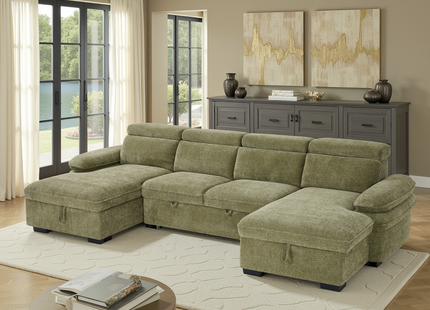 Hudson Sofabed Green U Shape Corner