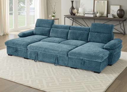 Hudson Sofabed Blue U Shape Corner