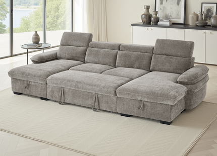 Hudson Sofabed Grey U Shape Corner
