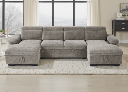 Hudson Sofabed Grey U Shape Corner