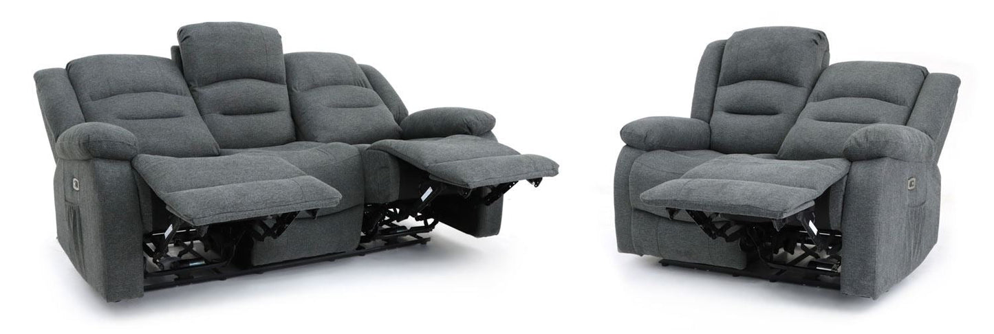 Alva Electric Recliner Sofa Graphite 3+2SET
