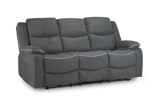 Harald Electric Recliner Sofa Fabric 3 Seater