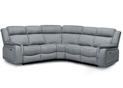 Linden Electric Recliner Sofa Grey Large Corner
