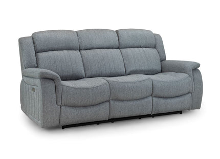 Linden Electric Recliner Sofa Grey 3 Seater