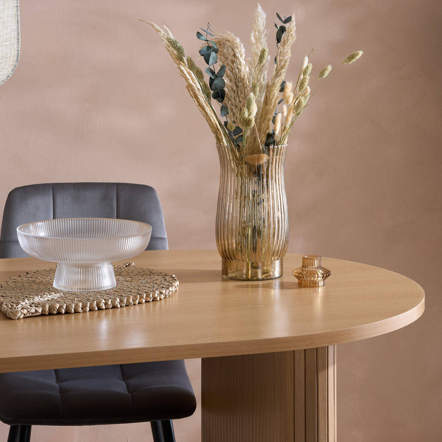 Axel Oval Fluted Dining Table