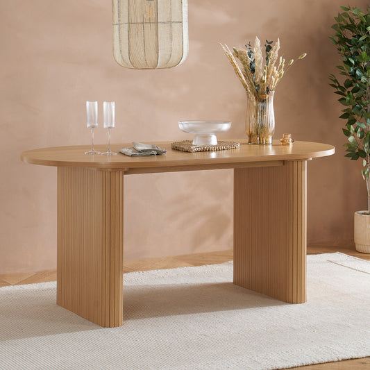 Axel Oval Fluted Dining Table