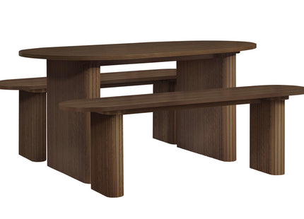 Axel Oval Fluted Dining Table