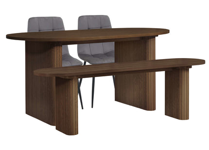 Axel Oval Fluted Dining Table Set