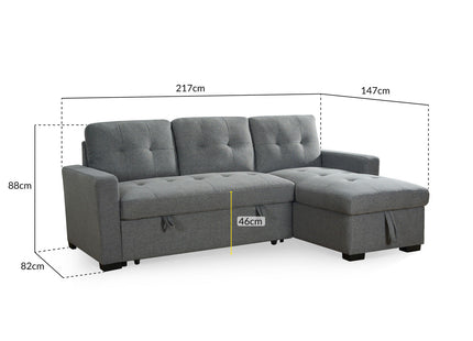 Alder Sofabed Grey Universal Corner