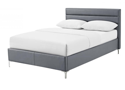 Arco Grey Leather Bed Frame