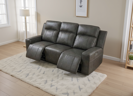 Barcelona Electric Recliner Sofa Grey 3 Seater