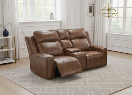 Barcelona Electric Recliner Sofa Brown 2 Seater