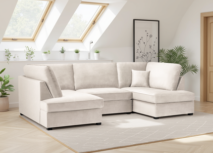 Carnaby Sofa Plush Beige U Shape Corner