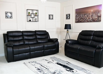 Black Leather Recliner Sofa