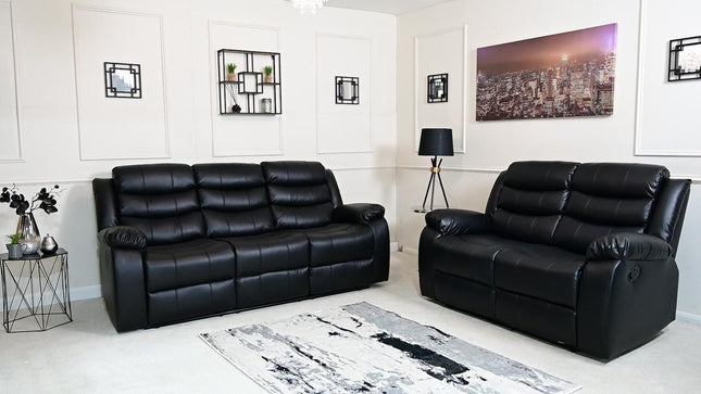 Black Leather Recliner Sofa