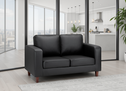 Box Sofa Black 2 Seater