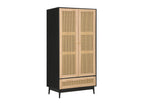 2 Door 1 Drawer / Black