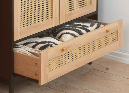 Croxley 2-Door 1-Drawer Rattan Wardrobe