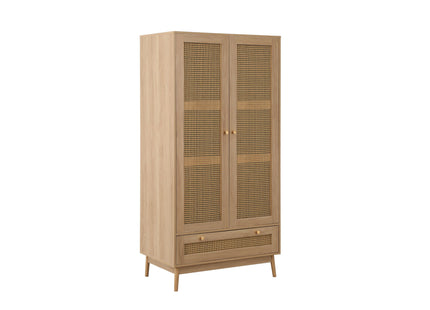 Croxley 2-Door 1-Drawer Rattan Wardrobe