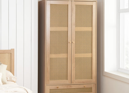 Croxley 2-Door 1-Drawer Rattan Wardrobe