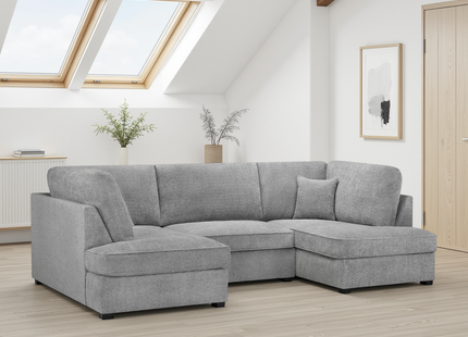 Carnaby Sofa Boucle Grey U Shape Corner