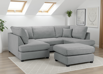 Carnaby Classic Sofa Grey U Shape Corner
