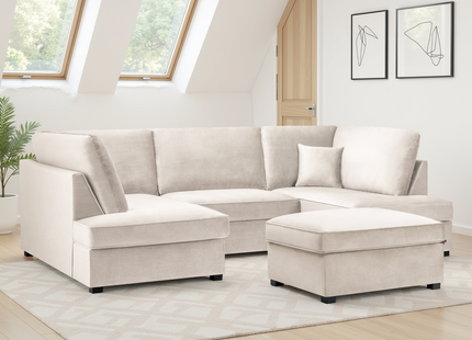 Carnaby Sofa Plush Beige U Shape Corner