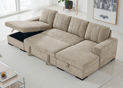 Como Sofabed Beige U Shape Corner