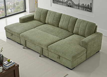 Como Sofabed Green U Shape Corner