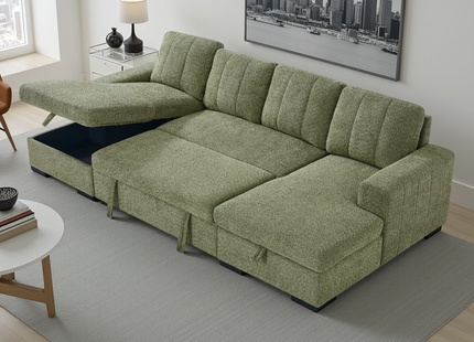 Como Sofabed Green U Shape Corner