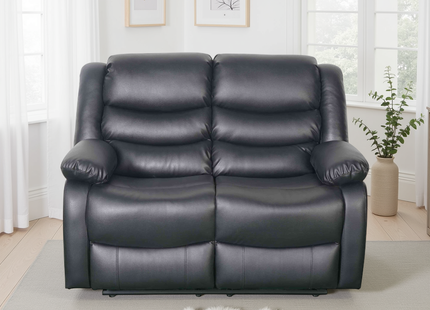 Conrad Manual Recliner Sofa Black 2 Seater