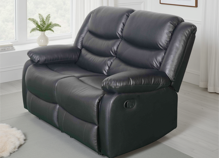 Conrad Manual Recliner Sofa Black 2 Seater