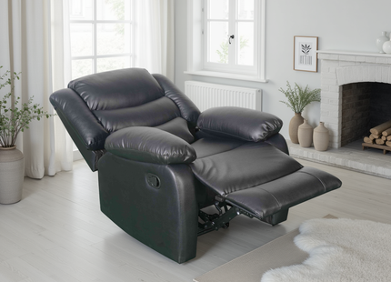 Conrad Manual Recliner Sofa Black Armchair