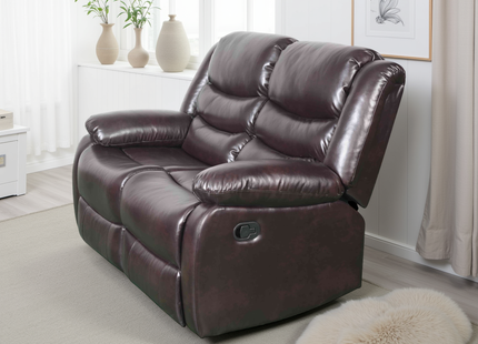 Conrad Manual Recliner Sofa Brown 2 Seater