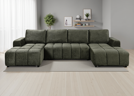 Shanghai Luxury Green U Shape Corner Sofabed