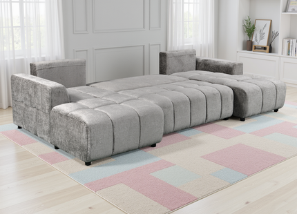 Shanghai Luxury Grey U Shape Corner Sofabed
